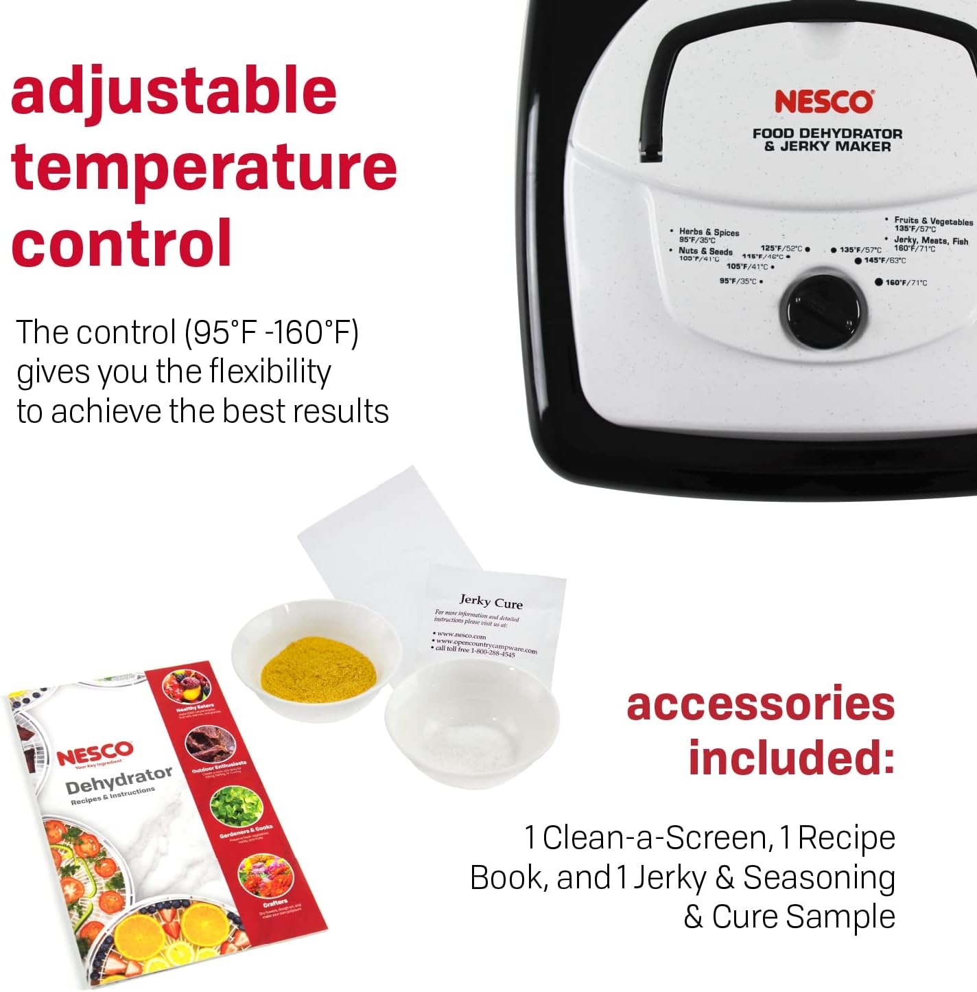 NESCO FD‑80A Square Food Dehydrator for Snacks, Fruit, Beef Jerky, 4‑Tray White Electric Dehydrator with Even Heat Drying(Dehydrator)