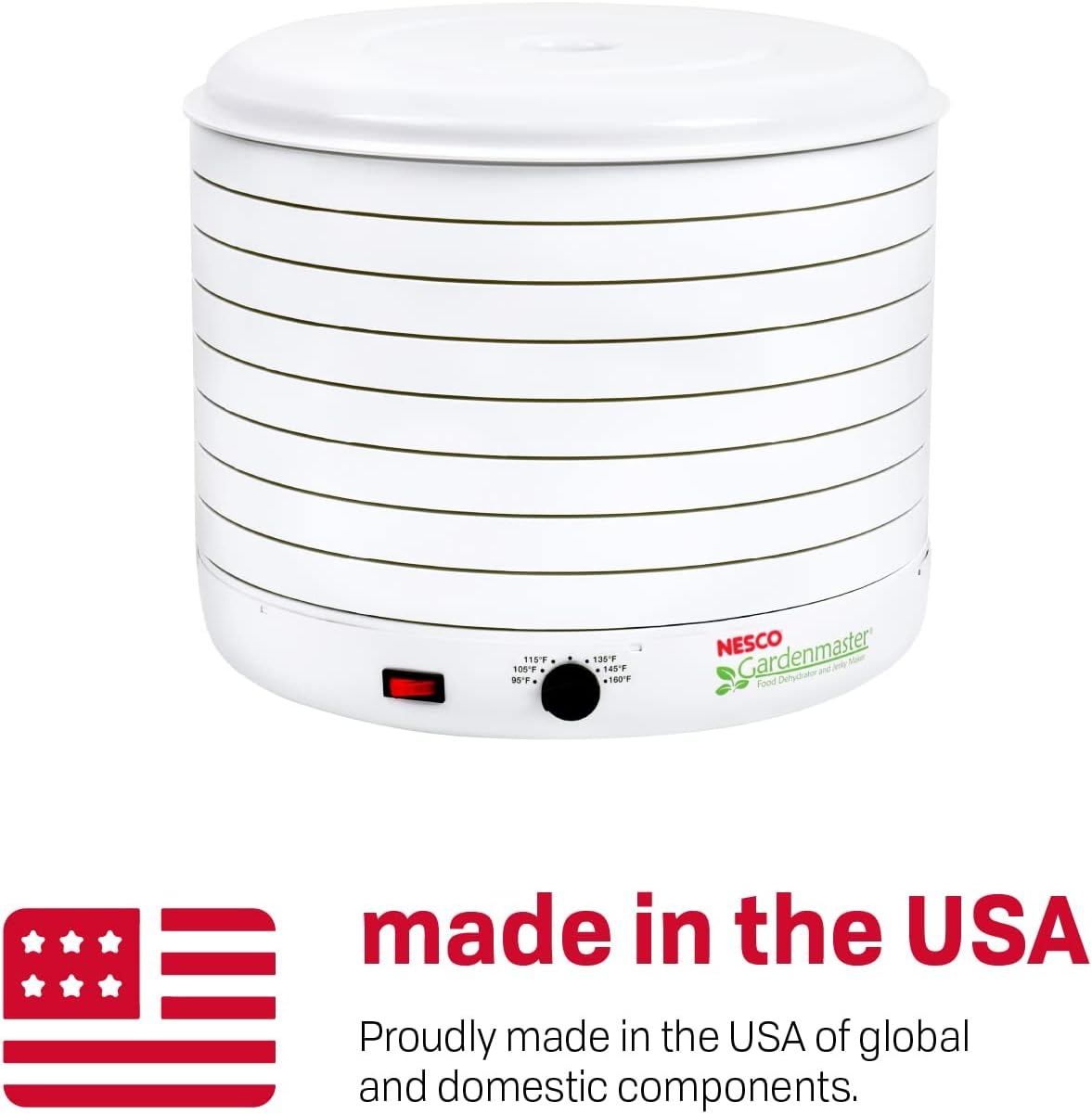 NESCO FD‑1018A Gardenmaster Pro Food Dehydrator for Home Food Preservation, 8‑Tray White Electric Dehydrator with Expandable Capacity(Dehydrator)