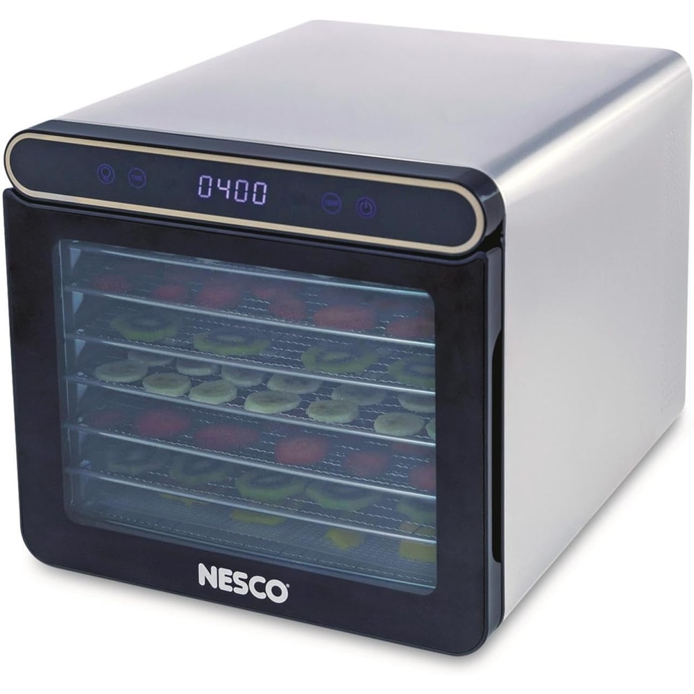 NESCO FD-7SSD Digital Food Dehydrator for Beef Jerky, Dried Fruit and Dog Treats, 7 Stainless Steel Trays, Silver(7 Trays)
