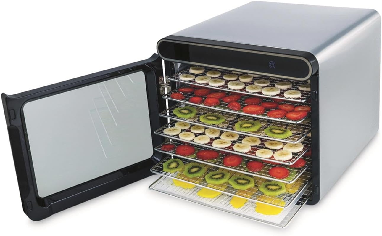 NESCO FD-7SSD Digital Food Dehydrator for Beef Jerky, Dried Fruit and Dog Treats, 7 Stainless Steel Trays, Silver(7 Trays)