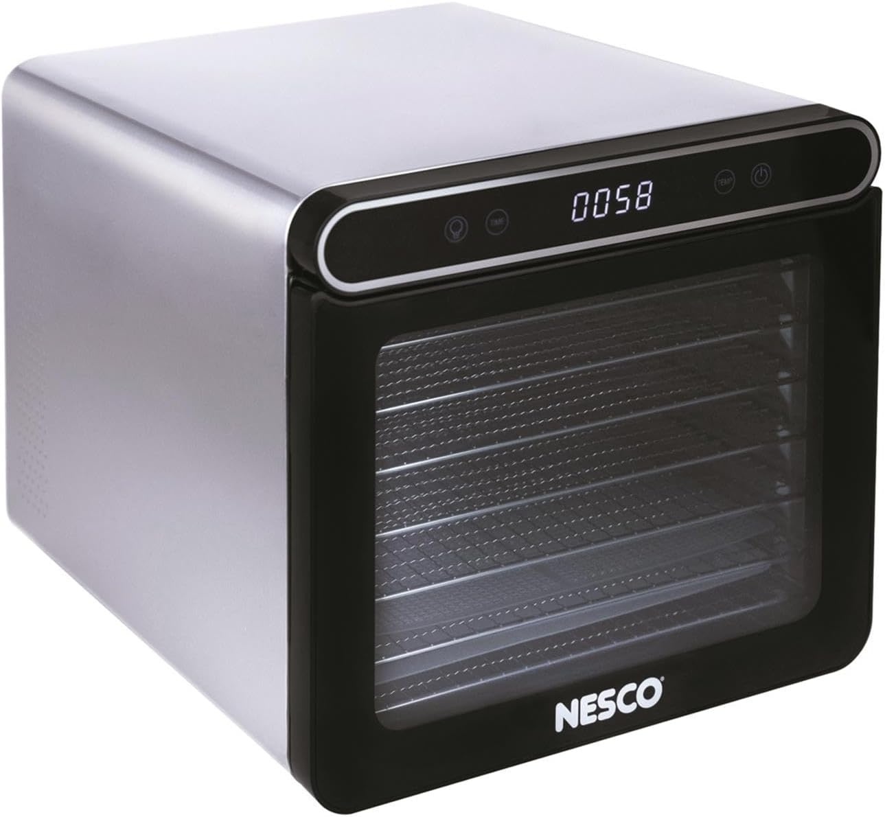 NESCO FD-7SSD Digital Food Dehydrator for Beef Jerky, Dried Fruit and Dog Treats, 7 Stainless Steel Trays, Silver(7 Trays)