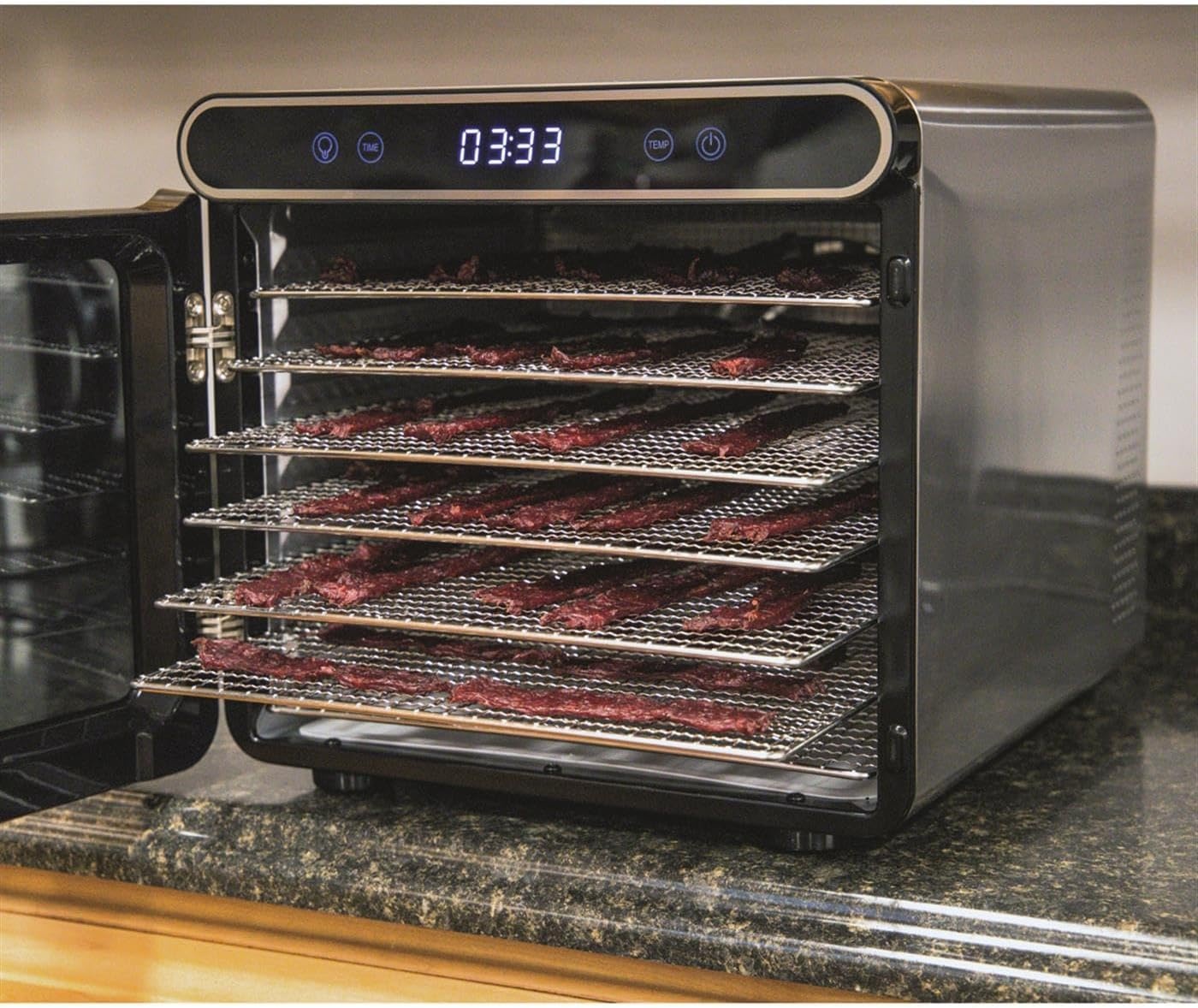 NESCO FD-7SSD Digital Food Dehydrator for Beef Jerky, Dried Fruit and Dog Treats, 7 Stainless Steel Trays, Silver(7 Trays)