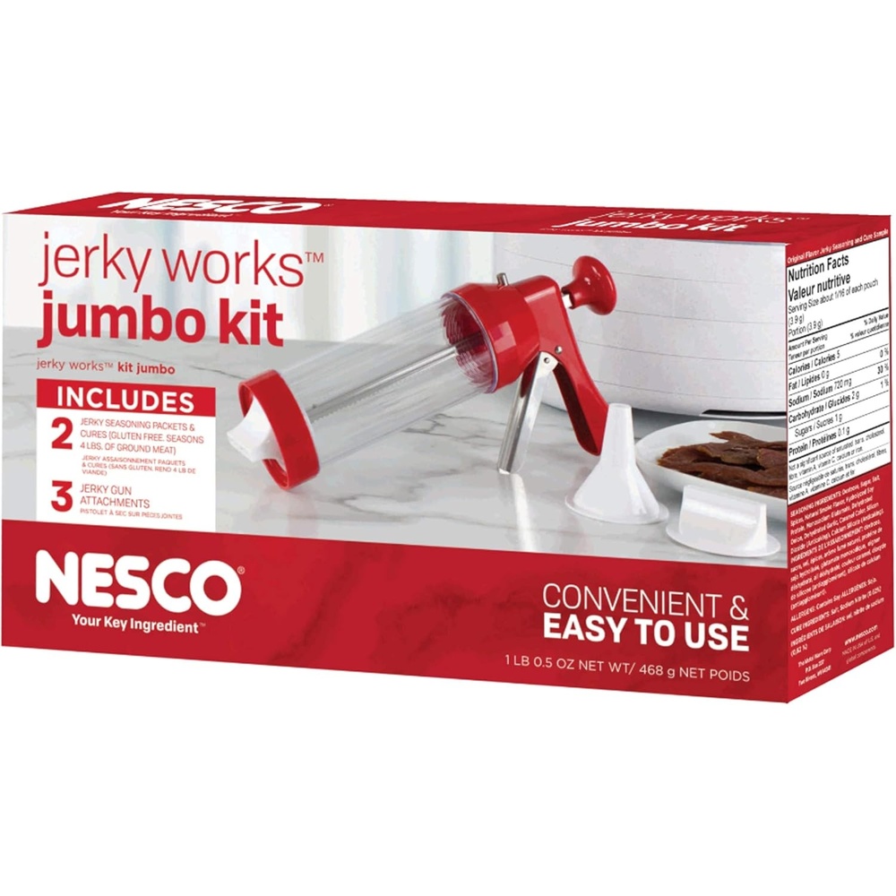 NESCO BJX‑5 Jumbo Jerky Works Kit for Home Jerky Making, Easy‑Use Manual Jerky Press