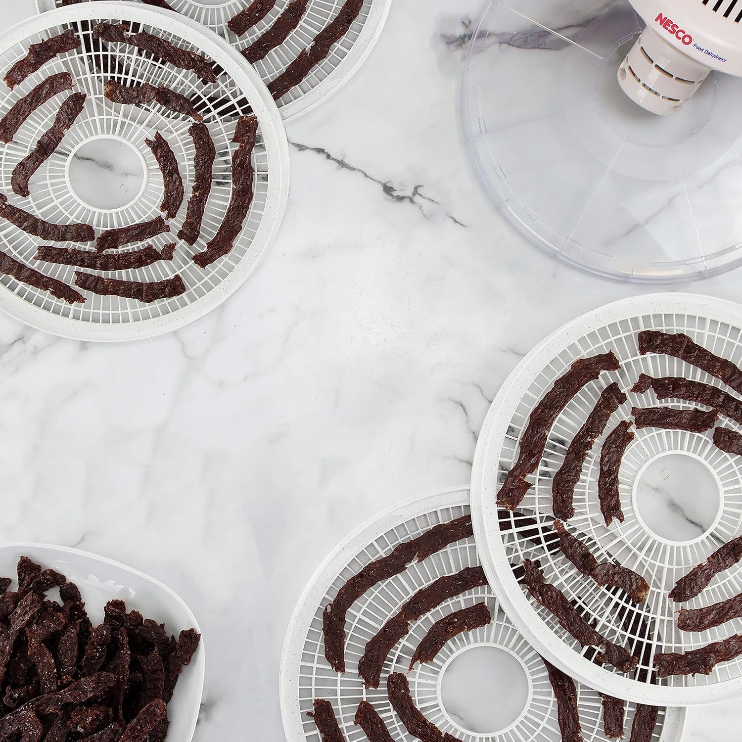 NESCO FD-37 Food Dehydrator, For Snacks, Fruit, Beef Jerky,White/Clear, 4 Trays(Dehydrator)