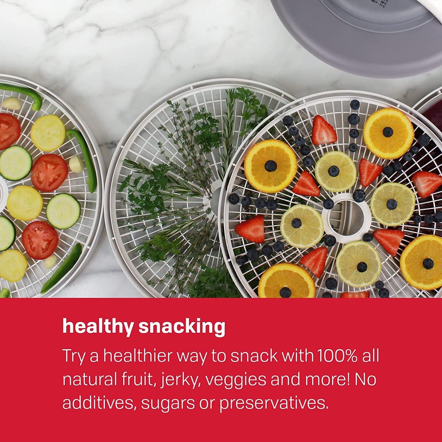 Nesco FD-61WHCK Snackmaster Encore Food Dehydrator + Nesco LT-2SG Snackmaster Add-a-Tray, Set of 2