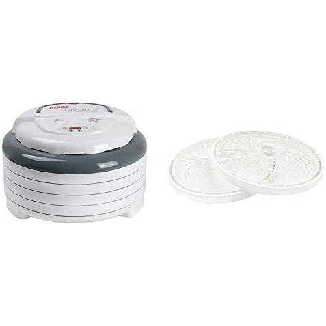 Nesco FD-1040 Gardenmaster Digital Pro Food Dehydrator + Nesco TR-2 Add-A-Tray, Set of 2