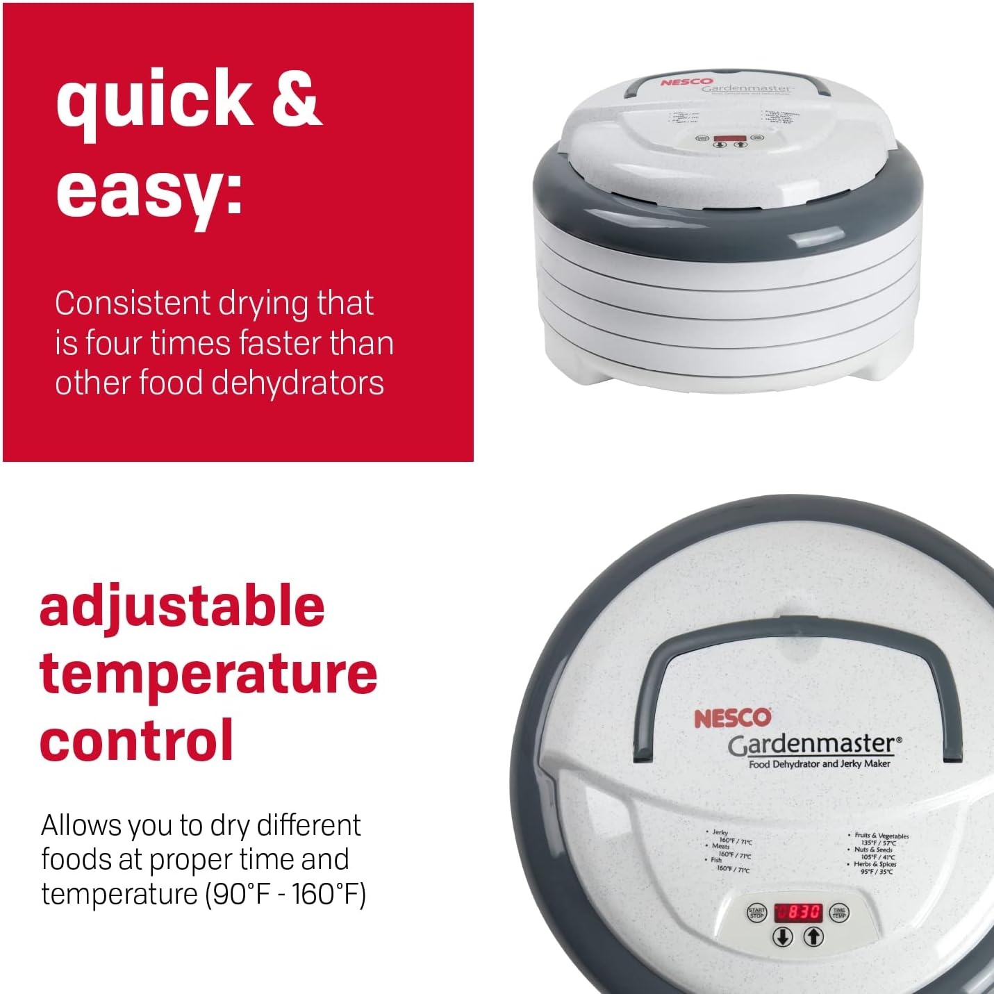 Nesco FD-1040 Gardenmaster Digital Pro Food Dehydrator + Nesco TR-2 Add-A-Tray, Set of 2