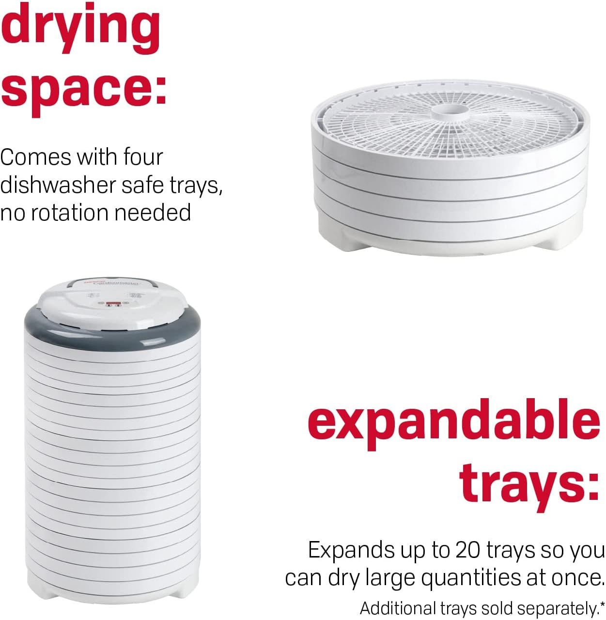 Nesco FD-1040 Gardenmaster Digital Pro Food Dehydrator + Nesco TR-2 Add-A-Tray, Set of 2