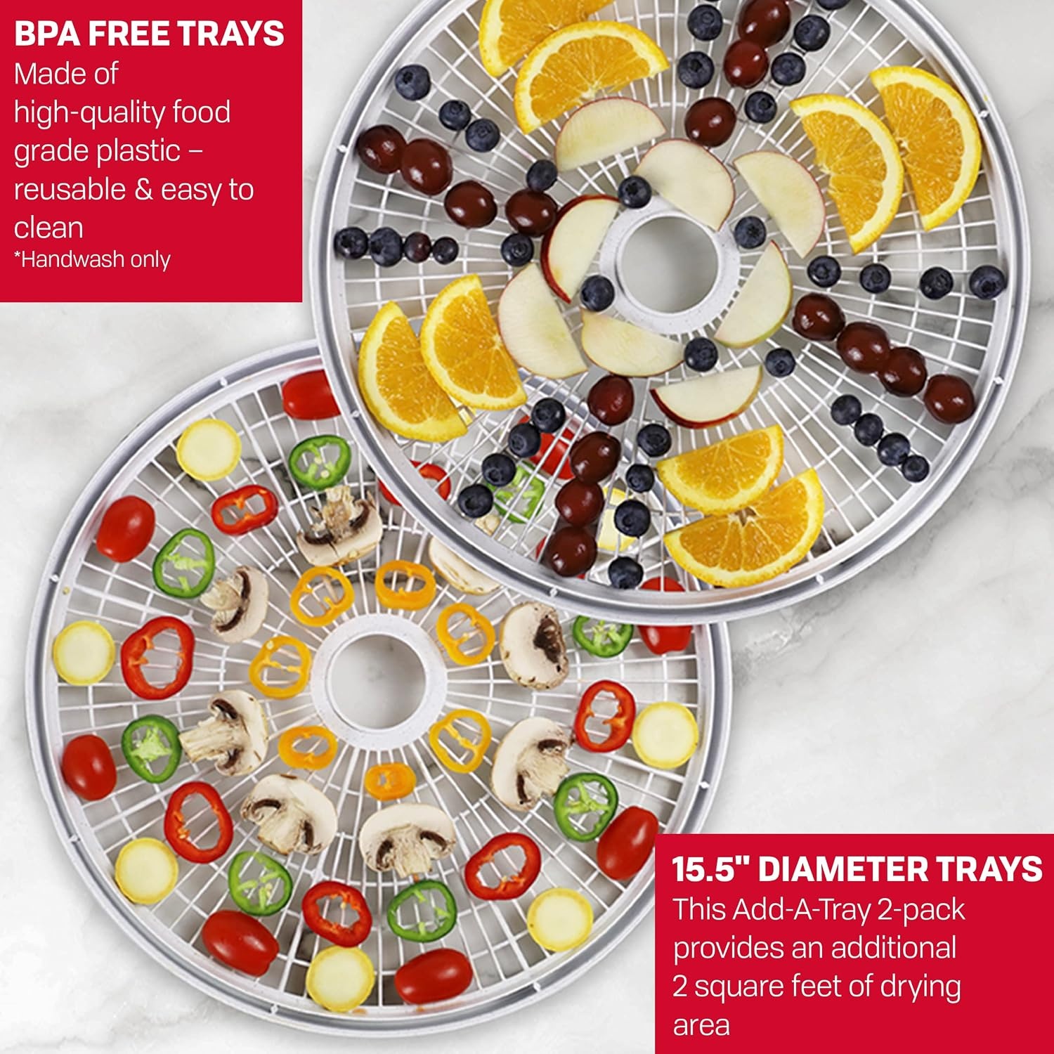 Nesco FD-1040 Gardenmaster Digital Pro Food Dehydrator + Nesco TR-2 Add-A-Tray, Set of 2