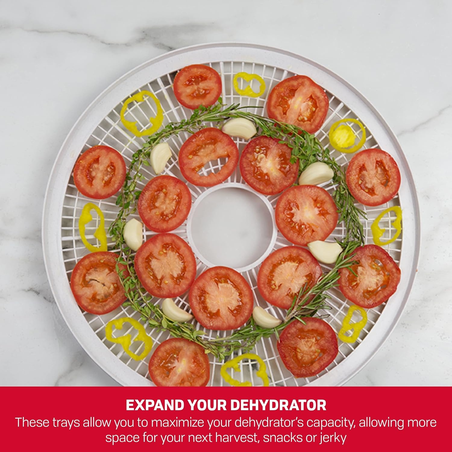 Nesco FD-37A Food Dehydrator + Nesco WT-2SG, Add-a-Tray for Dehydrator FD-37, Gray Speckled, Set of 2