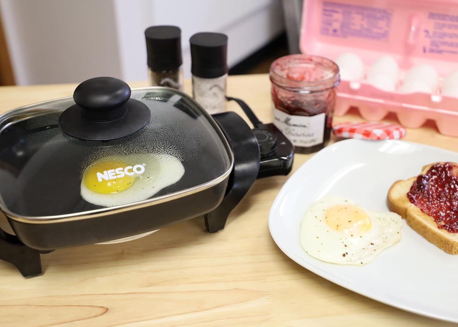 NESCO ES-12, Extra Deep Electric Skillet, Black, 12 inch, 1500 watts(8 Inch)