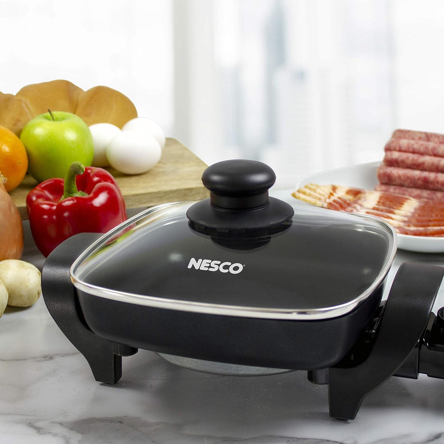 NESCO ES-12, Extra Deep Electric Skillet, Black, 12 inch, 1500 watts(8 Inch)