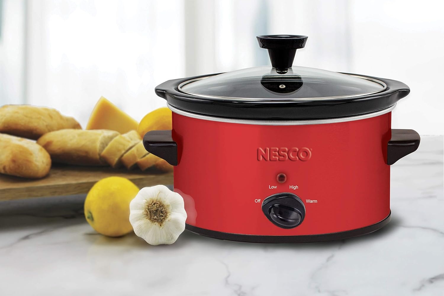 NESCO SC-150R, Oval Slower Cooker, Red, Ceramic, 1.5 quart, 120 watts(DAA)