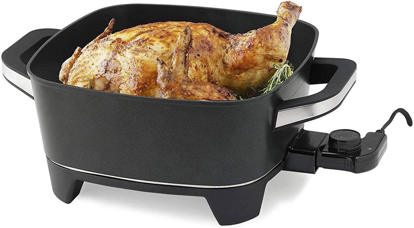 NESCO ES-12, Extra Deep Electric Skillet, Black, 12 inch, 1500 watts(12 Inch)