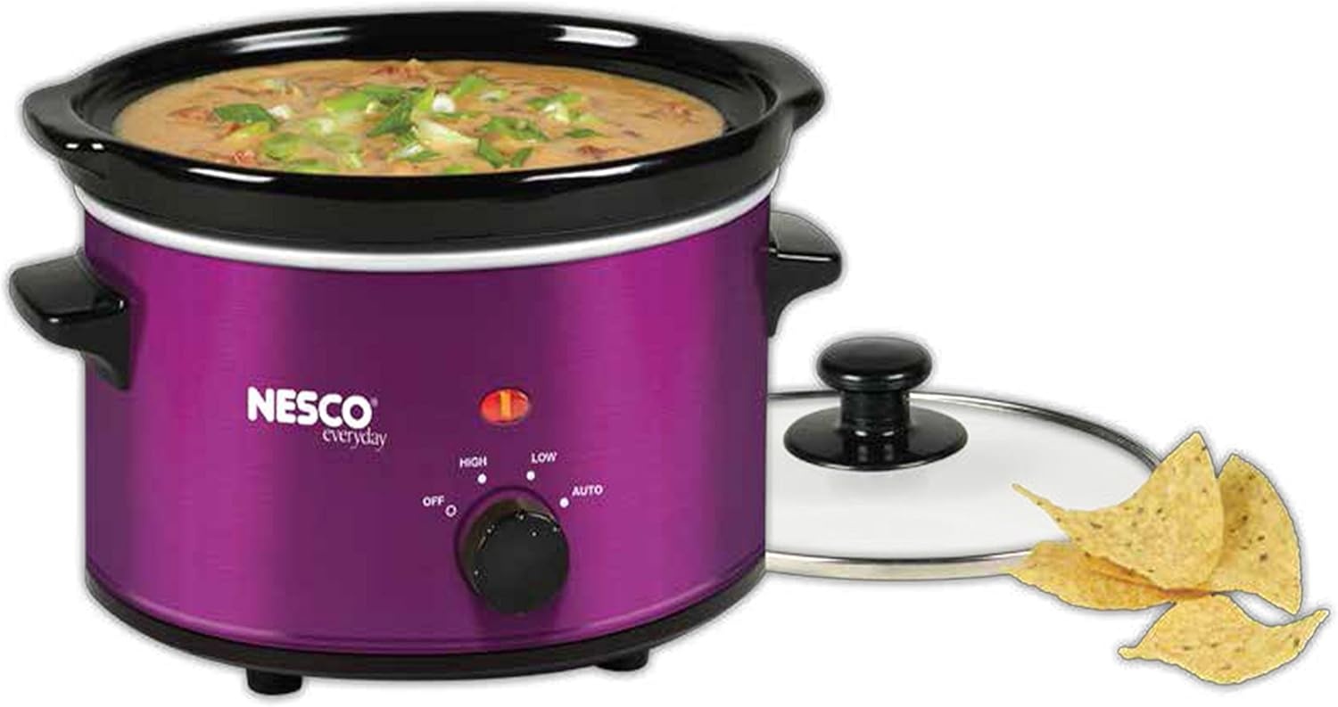 NESCO SC-150R, Oval Slower Cooker, Red, Ceramic, 1.5 quart, 120 watts(Violet)