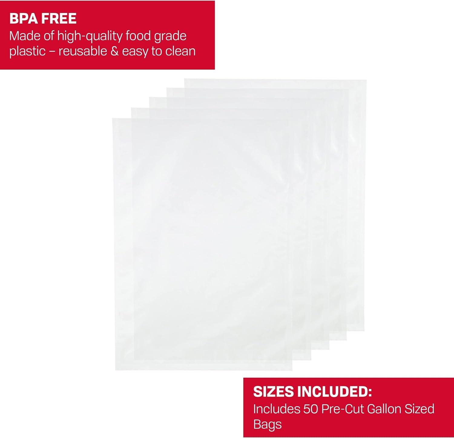 NESCO VS-06B 11″ x 16″ Bags, Compatible Vacuum sealers and Other Brands, Dishwasher Safe, Tear Resistant, Safe to Microwave, Boil, or Freeze(11″ X 15.75″ (Pack of 6))