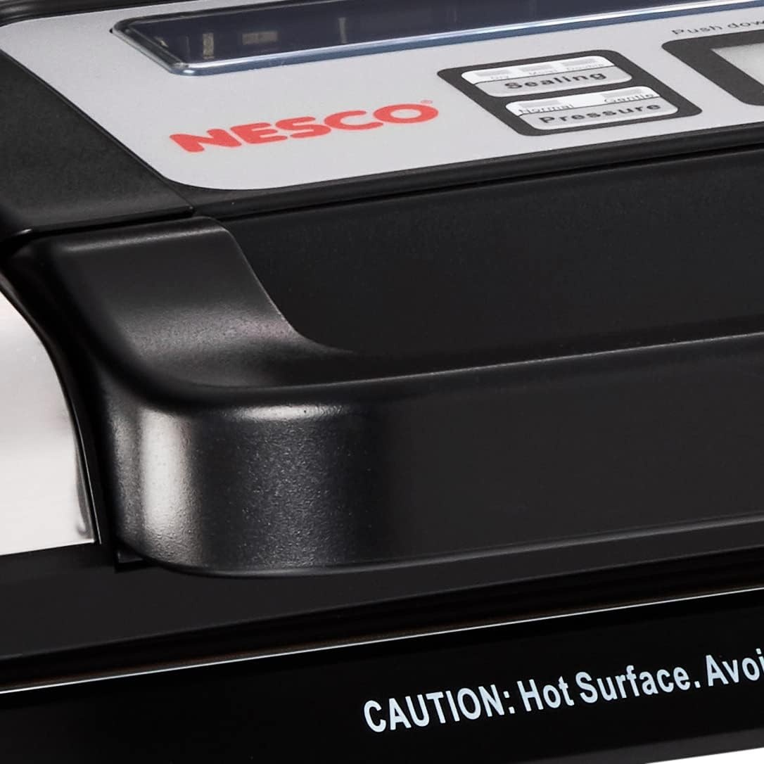 Nesco Deluxe Food VS-12 Vacuum Sealer, 130 Watts, Kit Bags & Viewing Lid, Compact, Silver(Vacuum Sealer)