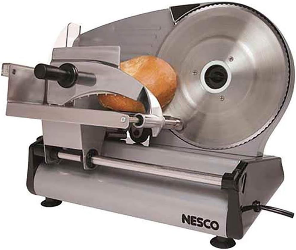 NESCO Stainless Steel Food Slicer Adjustable Thickness, 8.7″,Silver