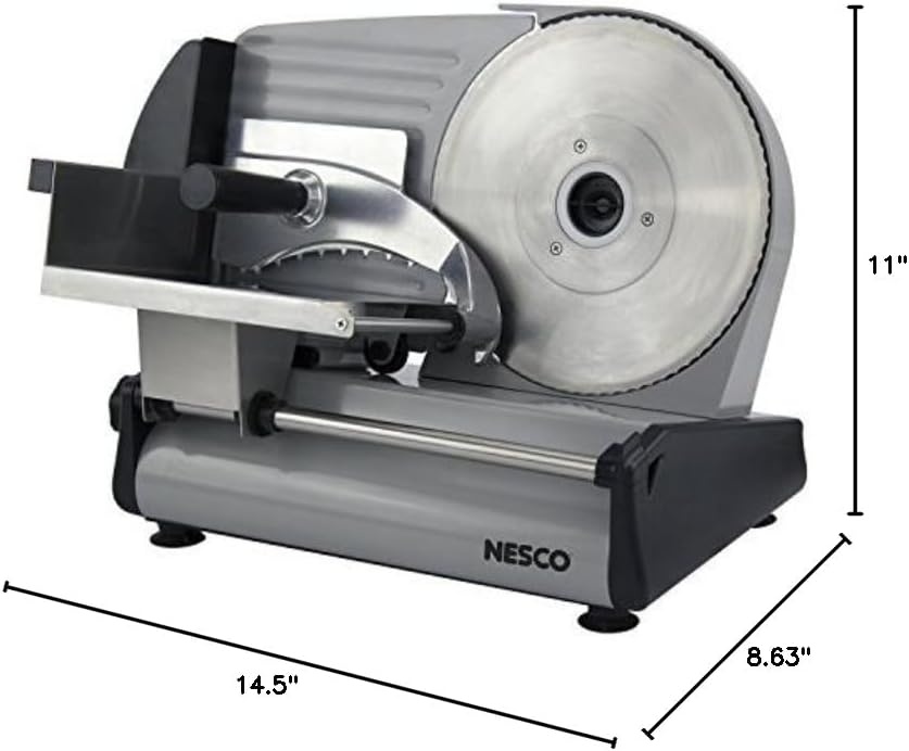 NESCO Stainless Steel Food Slicer Adjustable Thickness, 8.7″,Silver