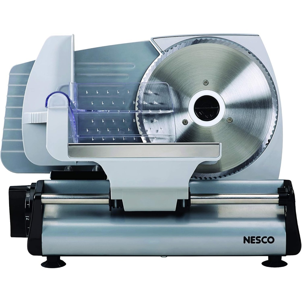 NESCO FS-200, Food Slicer, Gray, Aluminum with 7.5 inch Stainless Steel Blade, 180 watts, One Size