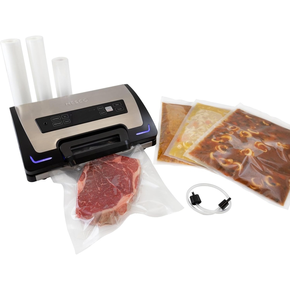 NESCO VS‑22LB Premium Vacuum Sealer for Home Food Storage, Electric Sealing System with LiquidLock™ Technology