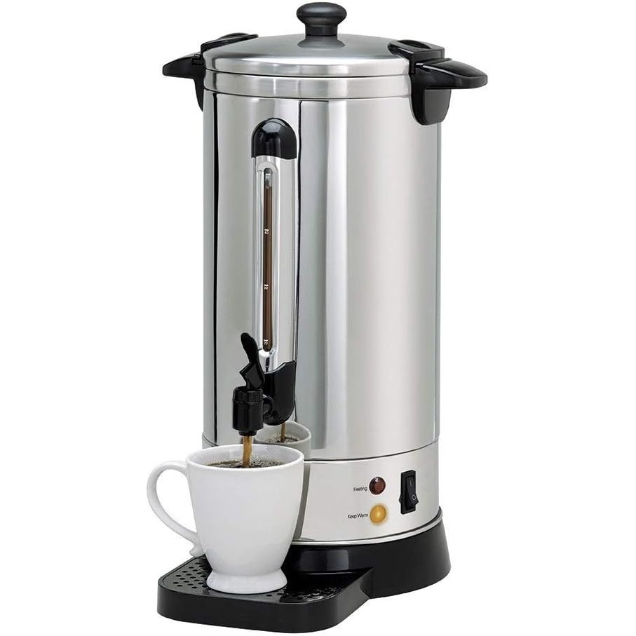 NESCO CU‑50 Electric Coffee Urn for Events and Offices, 50‑Cup Stainless Steel Brewer with Double‑Wall Heat Insulation(50 Cups)
