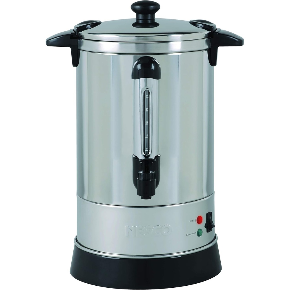 NESCO CU‑50 Electric Coffee Urn for Events and Offices, 50‑Cup Stainless Steel Brewer with Double‑Wall Heat Insulation(30 Cups)
