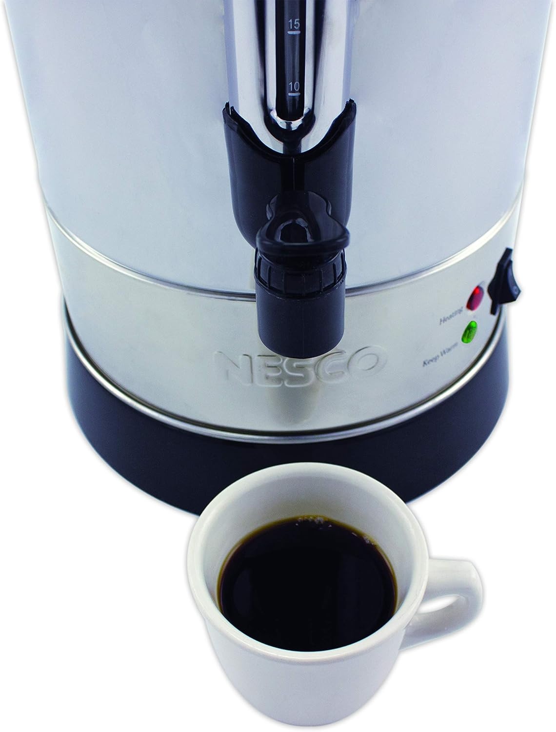 NESCO CU‑50 Electric Coffee Urn for Events and Offices, 50‑Cup Stainless Steel Brewer with Double‑Wall Heat Insulation(30 Cups)